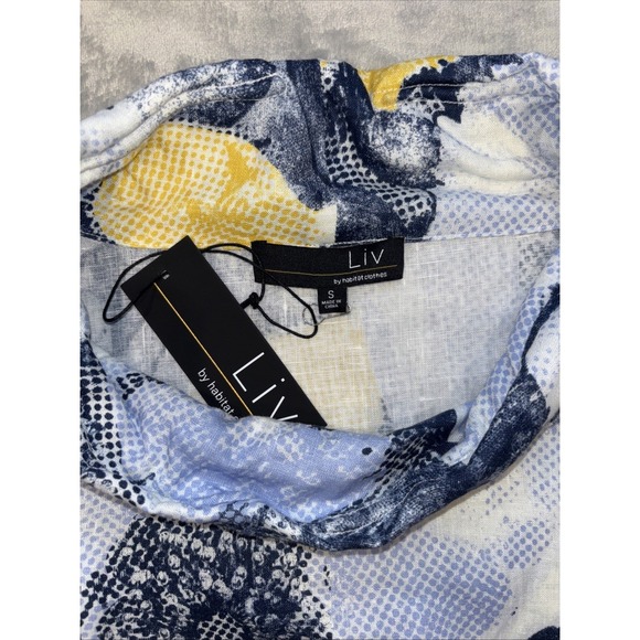 NEW Liv by Habitat Clothes Easy Floral Cowl Tank Dress Women Size S Blue Yellow‎ - Picture 3 of 9